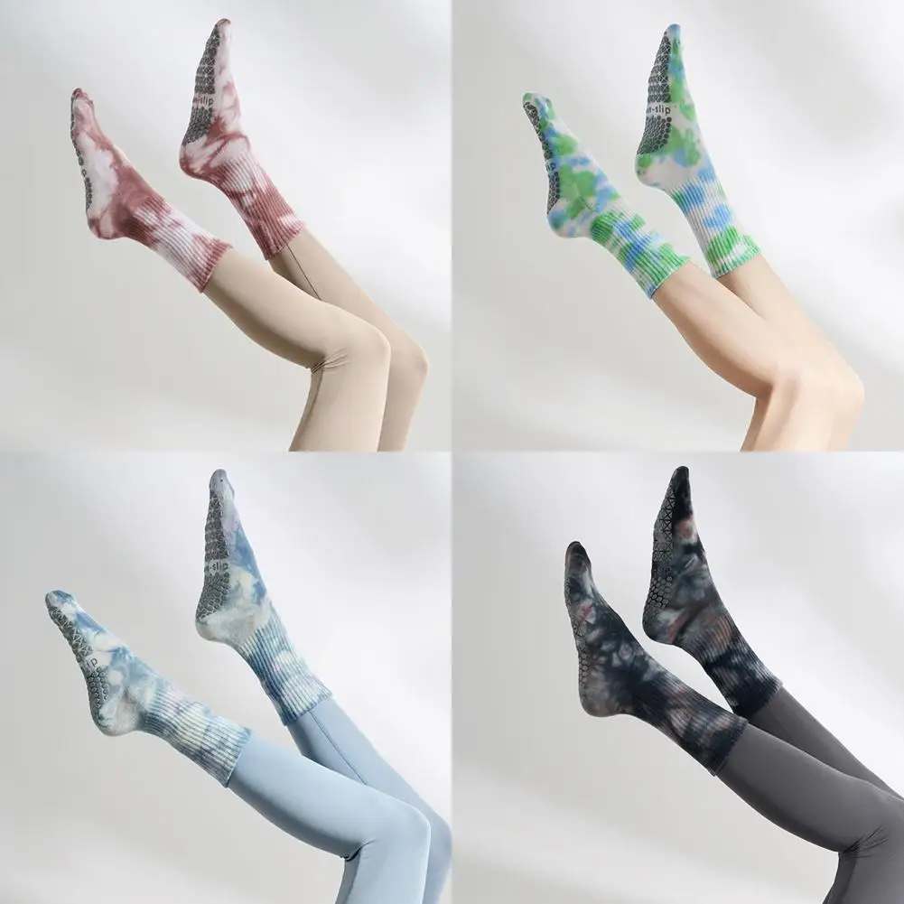 

Yoga Socks Women Tie-dyed Silicone Non-slip Pilates Socks Gradient Fitness Yoga Mid Sock Dropshipping Low-ankle Spring/Summ Q1I2