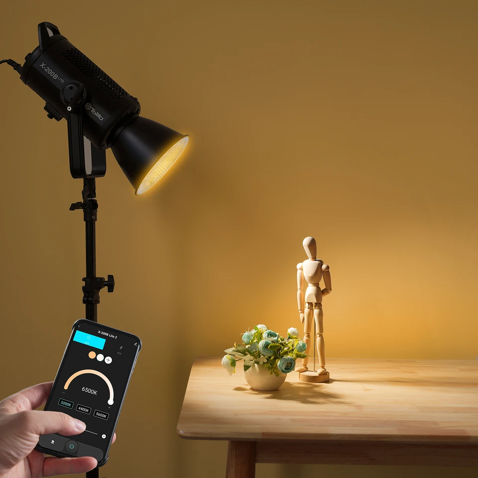 Tolifo 200W Bicolor LED Video Light With APP Control, Portable COB