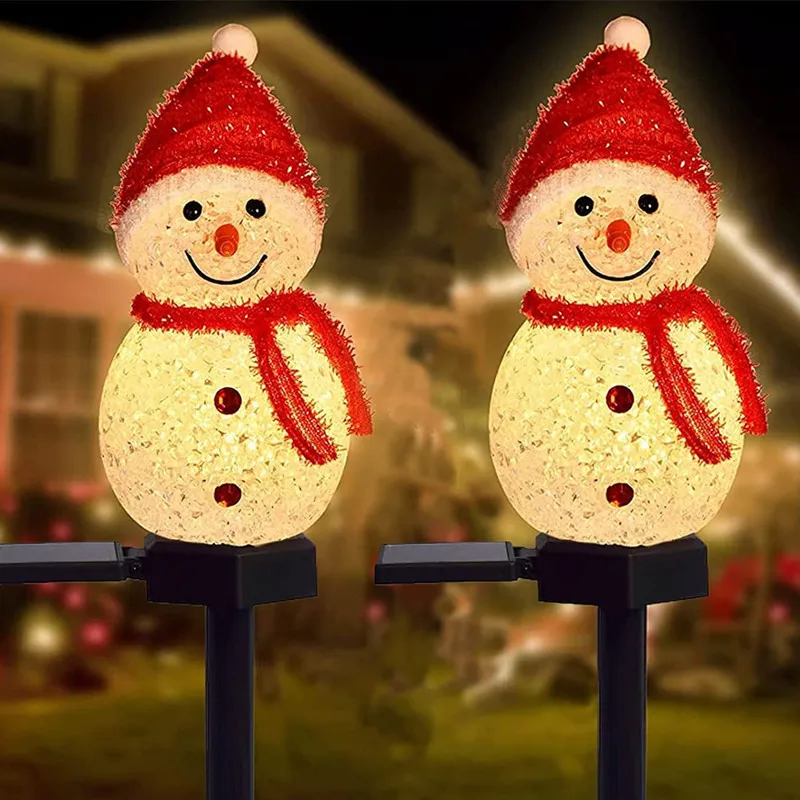 

New Solar Christmas Decorative Snowman Lamp Outdoor Garden Decorative Courtyard Landscape Lamp Lawn Insertion Lamp