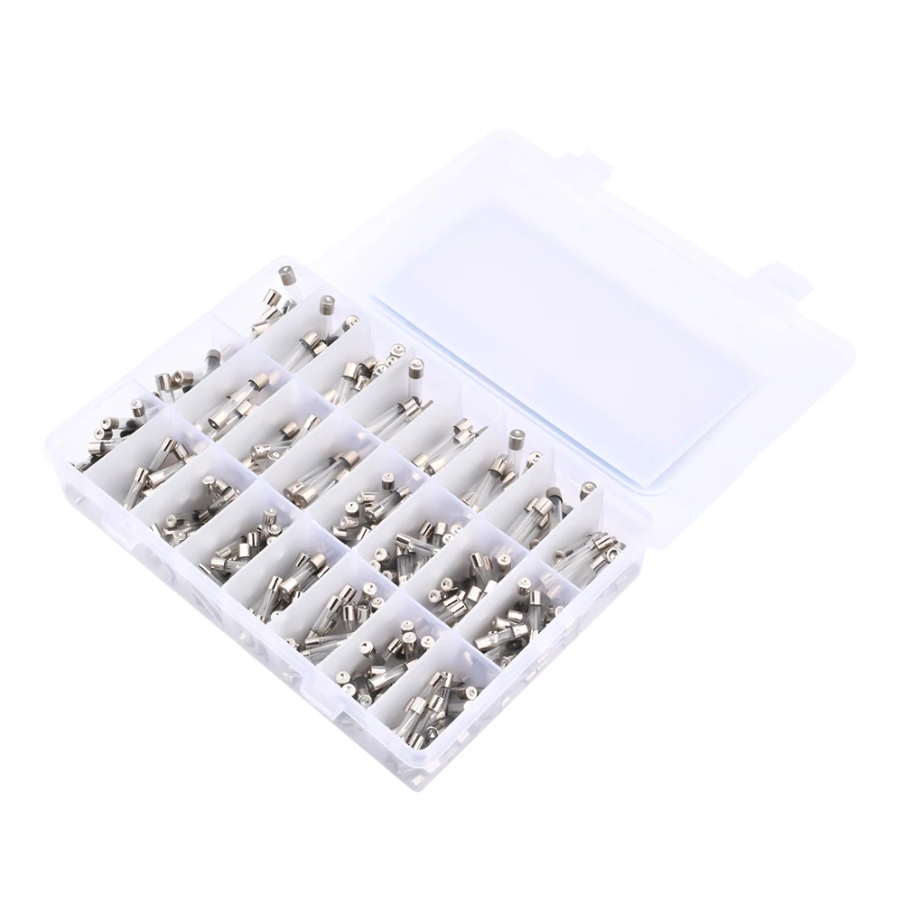 

360Pcs/Kit 5x20mm 6x30mm Glass Fuse Fast Fuse 0.25A 0.5A 1A 2A 3A 4A 5A 6A 7A 8A 10A 15A 20A 24Kinds Quick Blow Household Fuses