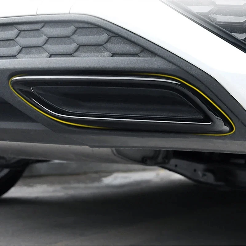 Black Tail Throat Pipe Modified Cover Trim For Audi A3 8Y Car Exhaust Tail Pipes Decoration Frame fit audi a3 Car exhaust pipe tip tail pipe muffler
