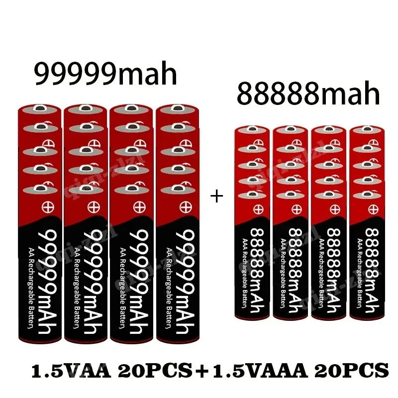 Фото Новинка, щелочная аккумуляторная батарея 1,5 в AA большой емкости 99999 мАч + 1,5 в AA88888 мАч 1,5 В для часов, игрушек, камеры, аккумуляторная батарея №2