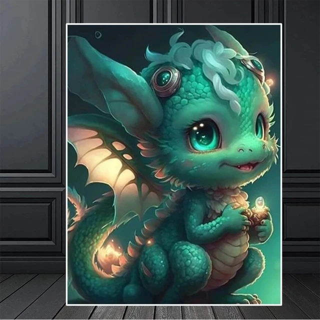 Cute Dragon 5D AB Diamond Painting Mosaic Embroidery Cartoon