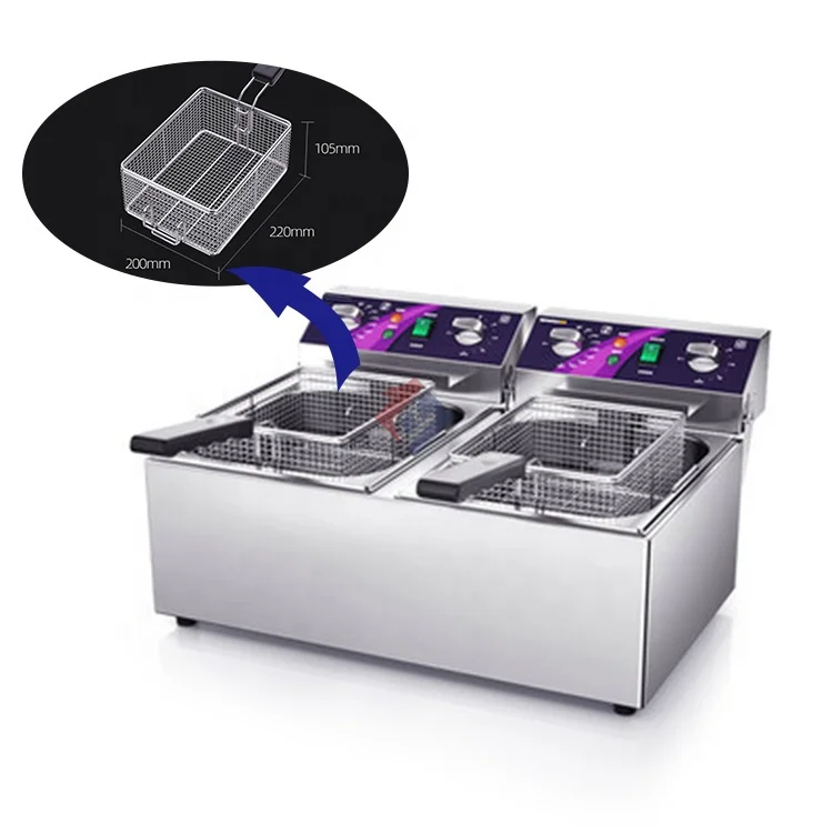 Double Tanks Double Baskets Commercial Chicken Fryer Electric Deep Fryers