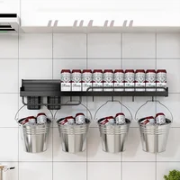 Étagère de rangement murale en aluminium T1 pour cuisine, sans poinçon, pour couteaux et cuillères, multifonction 3