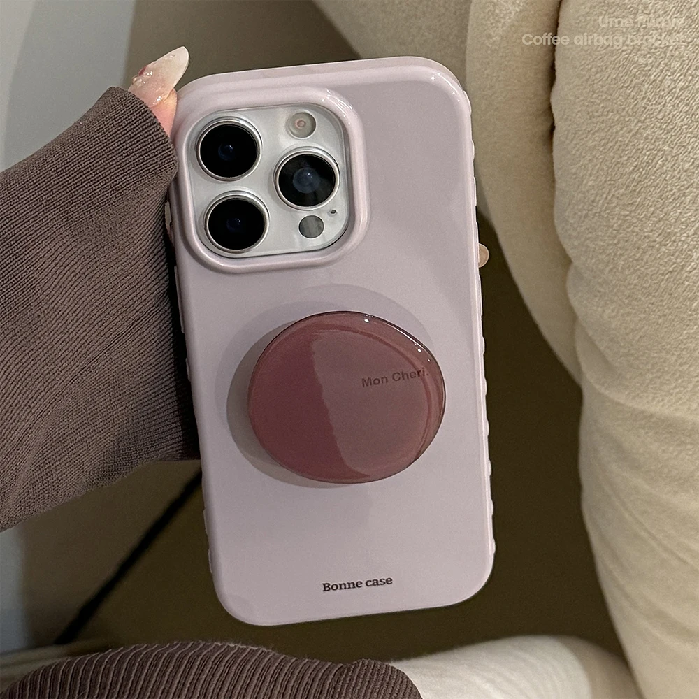 Adorable Purple Shockproof Phone Case with Stand Holder Bracket - Soft and Protective Back Cover