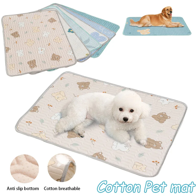 

Pet Cotton Mat Dog Cat Sleeping Pad Washable Reusable Cool Ice Silk Moisture-proof Mattress Cushion Small Animal Cold Bed