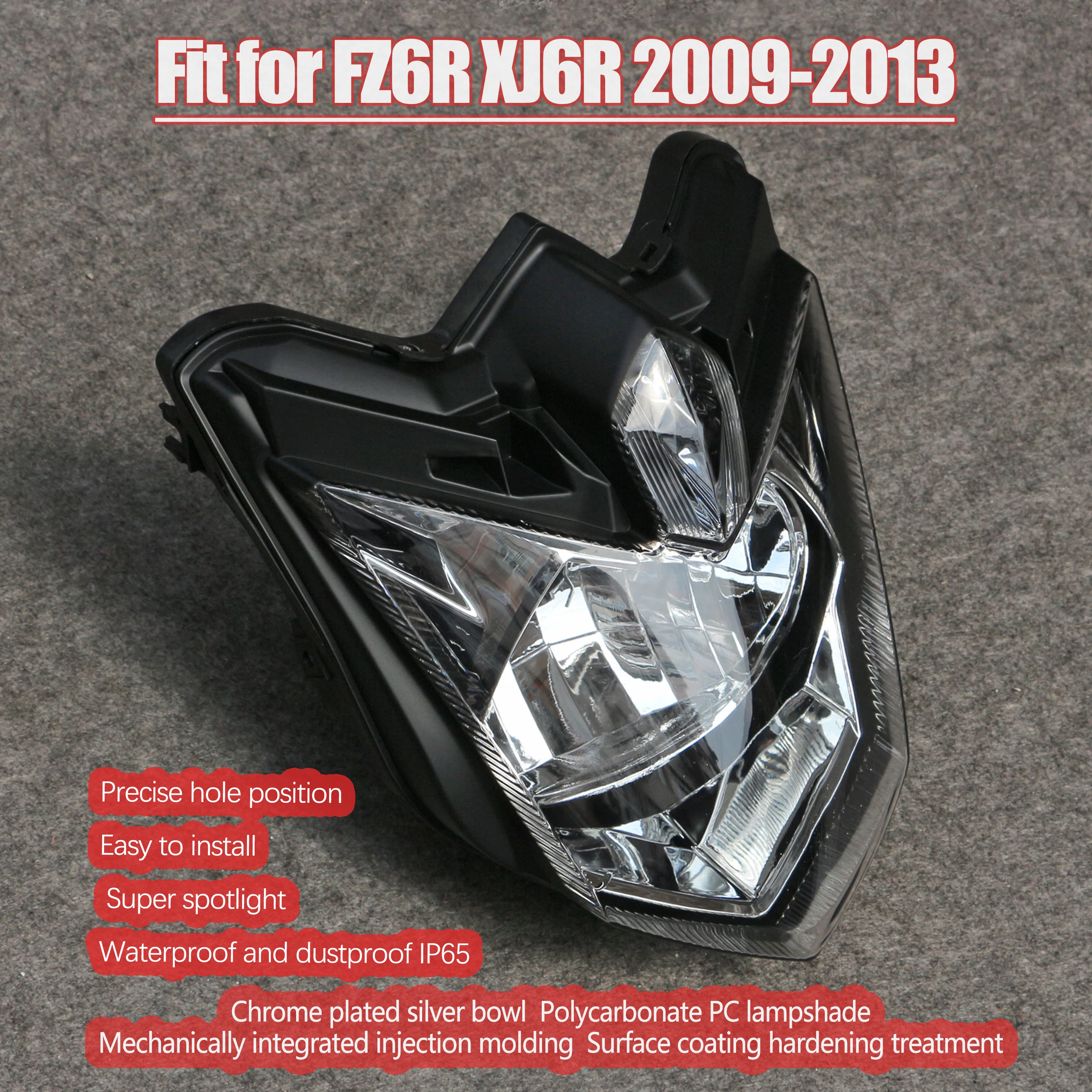 

Подходит для мотоцикла 2009 - 2017 FZ6R XJ6R XJ6N передняя фара в сборе фасветильник FZ6 N XJ6 R /N мотоцикла 2010 2011 2012 2016