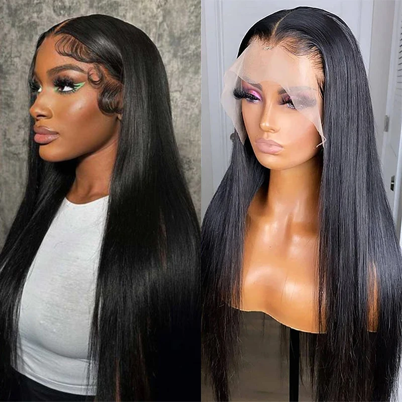 

парик Sedittyhair, длинные прямые волосы 34, 36, 38, 40 дюймов, 13x 4, парик из человеческих волос на сетке спереди, без клея, бразильский парик без повреждений из человеческих волос для черных женщин