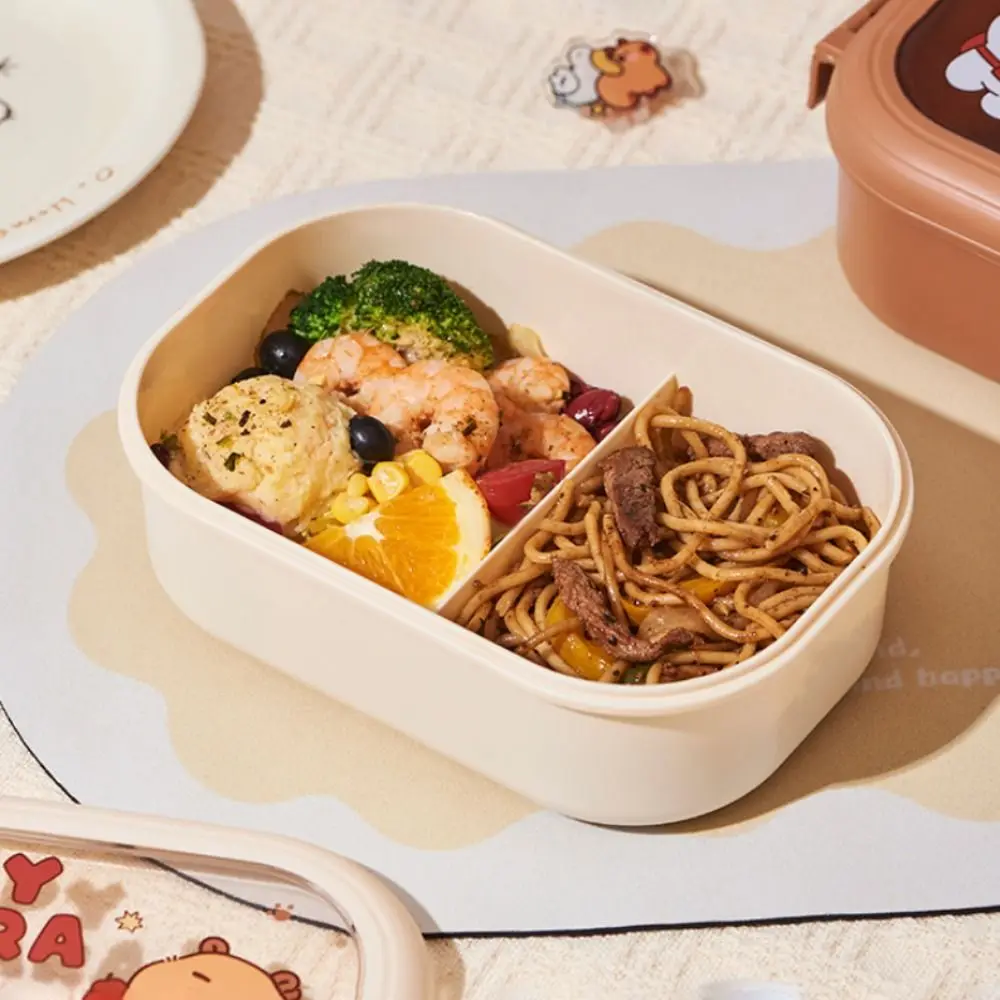 Cute Capybara Lunch Box 1320ml Large Capacity Leak Proof Meal Boxes Grid Seal Food Storage Box for Outdoor Picnic School