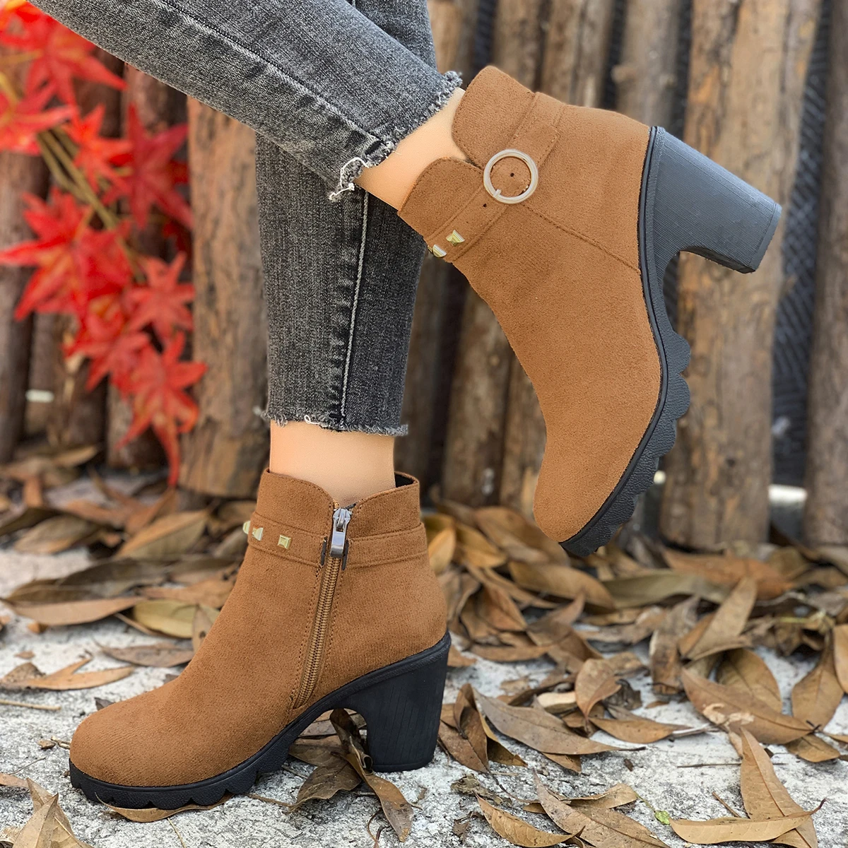 Winter Elegant Solid Color Sexy High-heeled Short Boots Fashionable New Comfortable Hot Selling Plus Size Women's Boots