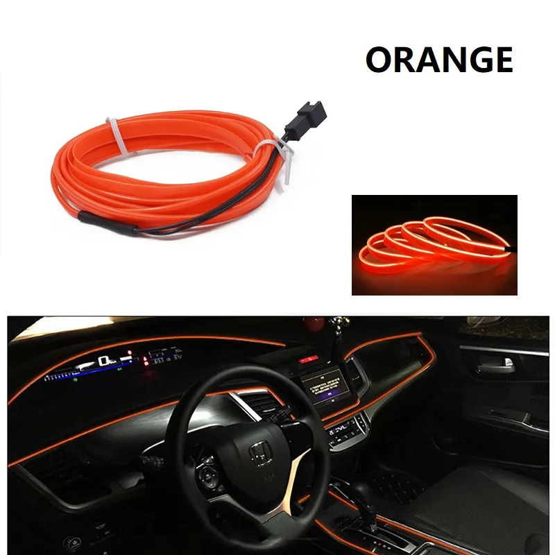 Tiras de lámparas decorativas para Interior de coche, lámpara de atmósfera, luz fría, consola de salpicadero, luces LED ambientales automáticas, 1/2/3/4/5M