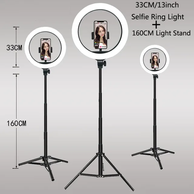 26 33CM Video Lights Dimmable Light Selfie LED Ring Light USB Ring Lighting Lamp With Tripod Stand To Make Youtube Ringlight 1