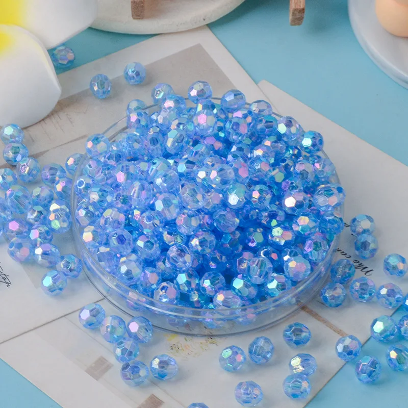 500g AB Colored Octagonal Beads Transparent Plated Earth Beads Illusionary Acrylic Scattered DIY Bead Handmade Materials acrylic beads acrylic craft beads