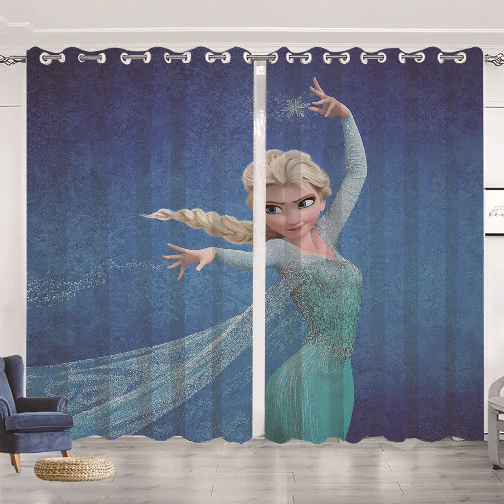 Disney 3D Princess Frozen Elsa Print tenda soggiorno camera da letto camera  dei bambini bovindo tessuto tenda decorazione - AliExpress