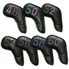For Sand Wedges Headcovers Golf Iron Club Head Cover Big Number Long Neck Black/White Pu Leather 48 50 52 54 56 58 60 Degree 1