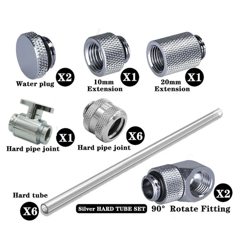 90 Degree Hard Tube Pipe Fitting Kit/tube Kits Set For Pc Water Cooling
