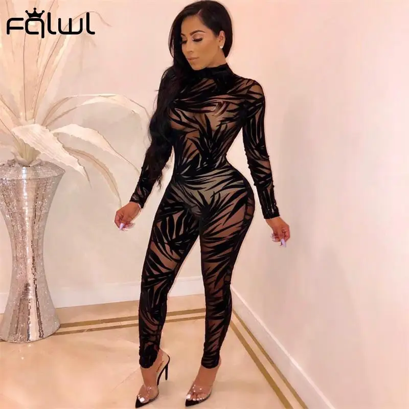 FQLWL осенний уличный комбинезон с принтом и круглым вырезом комбинезоны женские