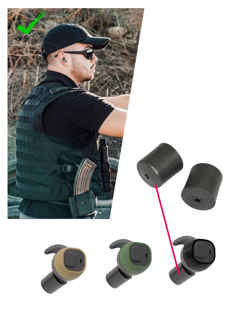 EARMOR Shooting Concha Foam Earplugs Tactical Headphones Replacement Earplug Accessories, Accessories for M20/M20T 6