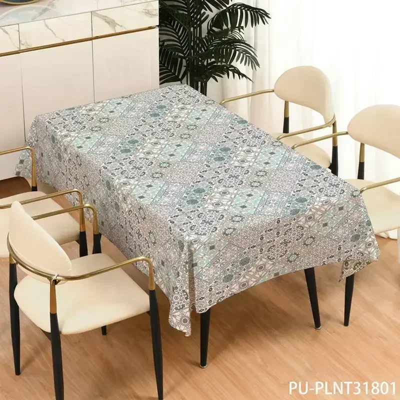 Waterproof, oil resistant rectangular non washable, heat-resistant household dining table cloth GREY