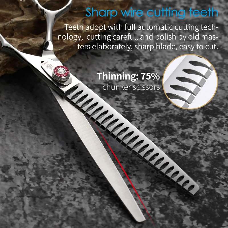 Fenice 7.5inch Professional Dog Grooming Scissors Chunker Shears Pet Supplies JP440C Dog Beauty Pet Items Accesories