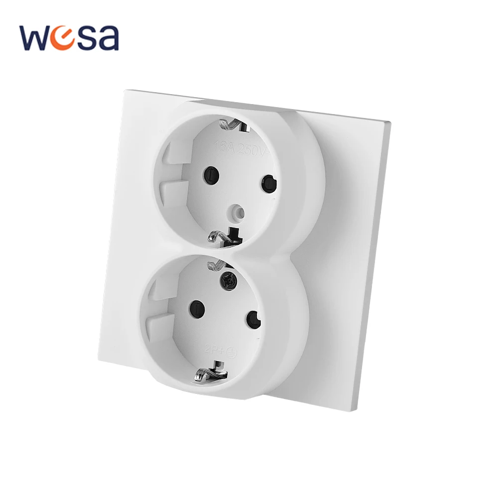 เต้ารับไฟฟ้าแบบมีสายดิน ทนไฟ รุ่นคลาสสิก มาตรฐานยุโรป ผลิตจากพลาสติกเคลือบสี 1