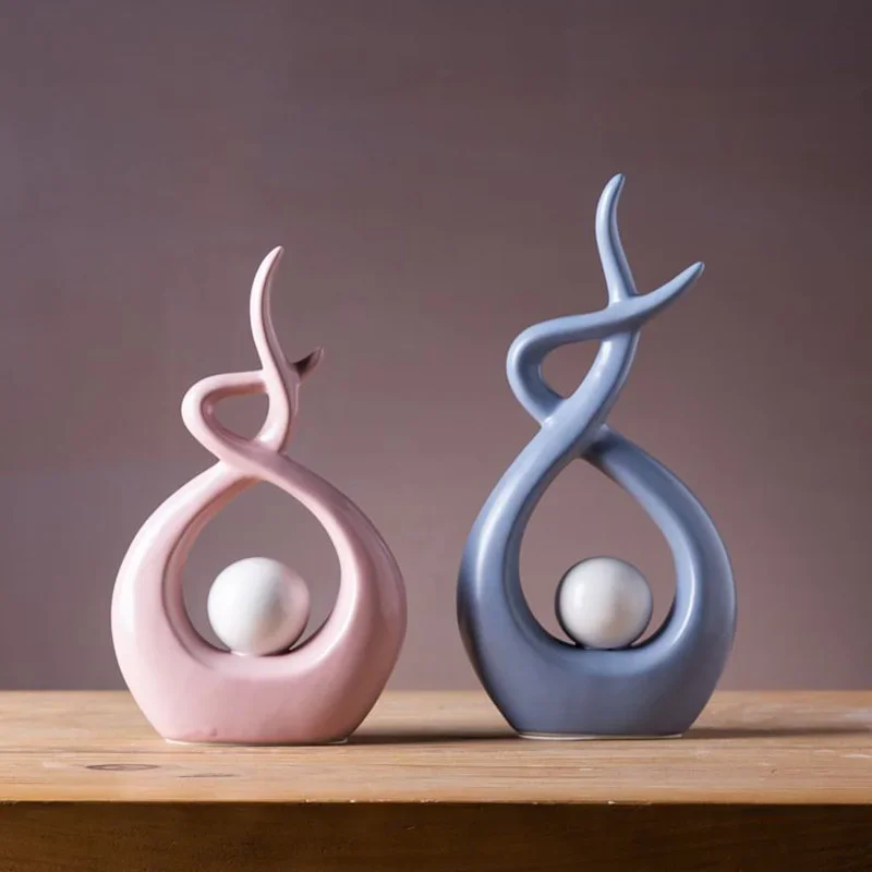 

Creative Nordic ceramic Abstract small ornaments bookshelf TV cabinet living room porch model room decoration