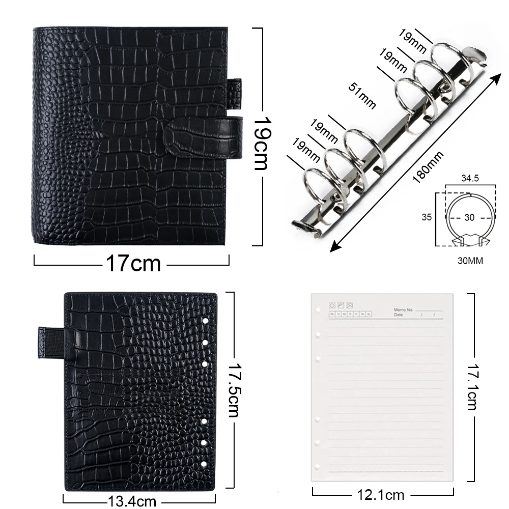 Limited Imperfect Moterm Luxe Series Personal Wide Size Planner with 30MM Silver Rings Leather Notebook Cowhide Organizer Agenda 2