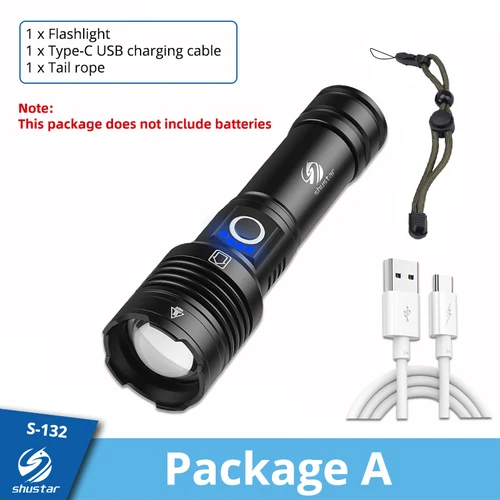 16 코어 XHP160 높은 전원 손전등 LED 토치 랜 턴 알루미늄 합금 전술 손전등 방수 Zoomable 사냥 조명 7