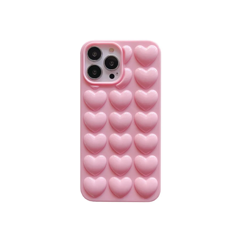 Three Dimensional Heart Electroplated Phone Case with Anti-Drop Protection