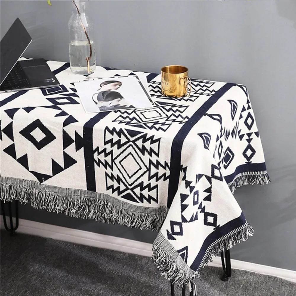 90x90cm Bohemian Plaid Blanket with Tassel for Sofa Bed Decorative Blankets Cotton Sofa Cover Throw Blanket - 5