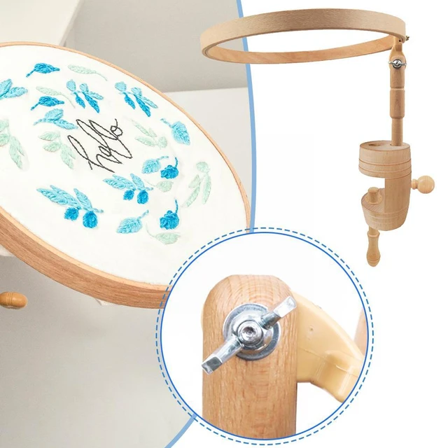 Wooden Embroidery Hoop 360 Degree Rotation Adjustable Desktop Stand Cross  Stitch Rack Frames Rings Adults Mother Gifts Sewing - AliExpress