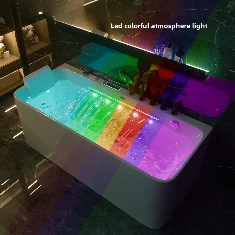 Acrylic smart surf massage constant temperature heating square household bathtub