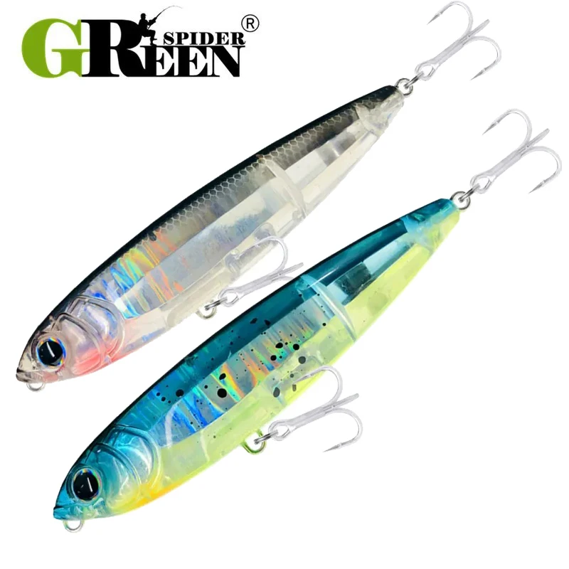 GREENSPIDER 102 mm 17,5 g Topwater-Angelköder mit Bleistiftoberfläche, Walk The Dog, künstlicher Salzwasser-Hartköder, Bass-Kunststoff-Wanderer