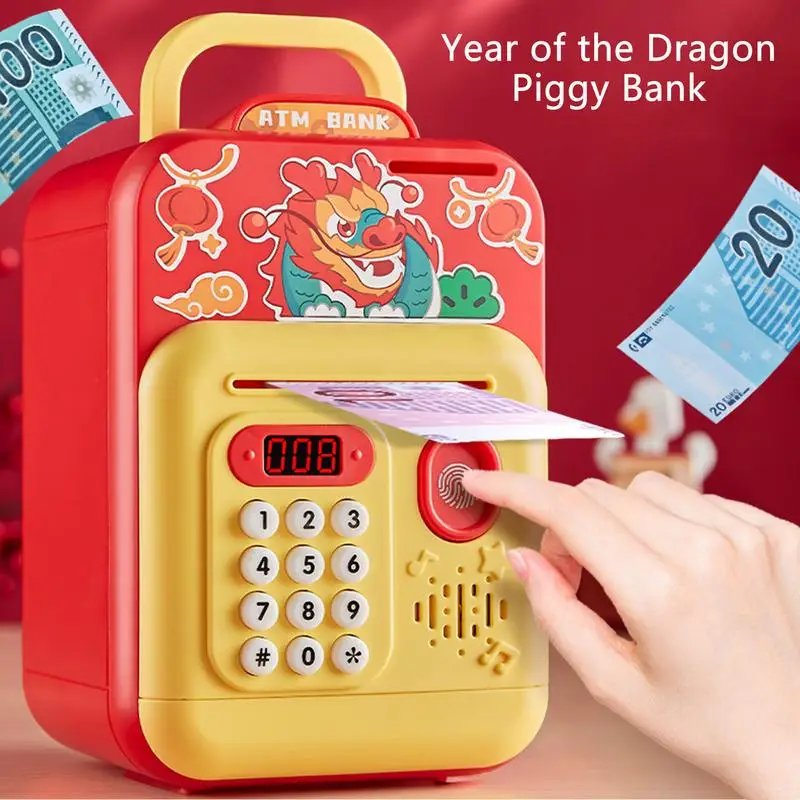 

Электронная Копилка с замком для монет, Безопасная электронная копилка на год Дракона, Безопасная мини-копилка для монет, копилка для сбережения денег, подарок на день рождения для детей