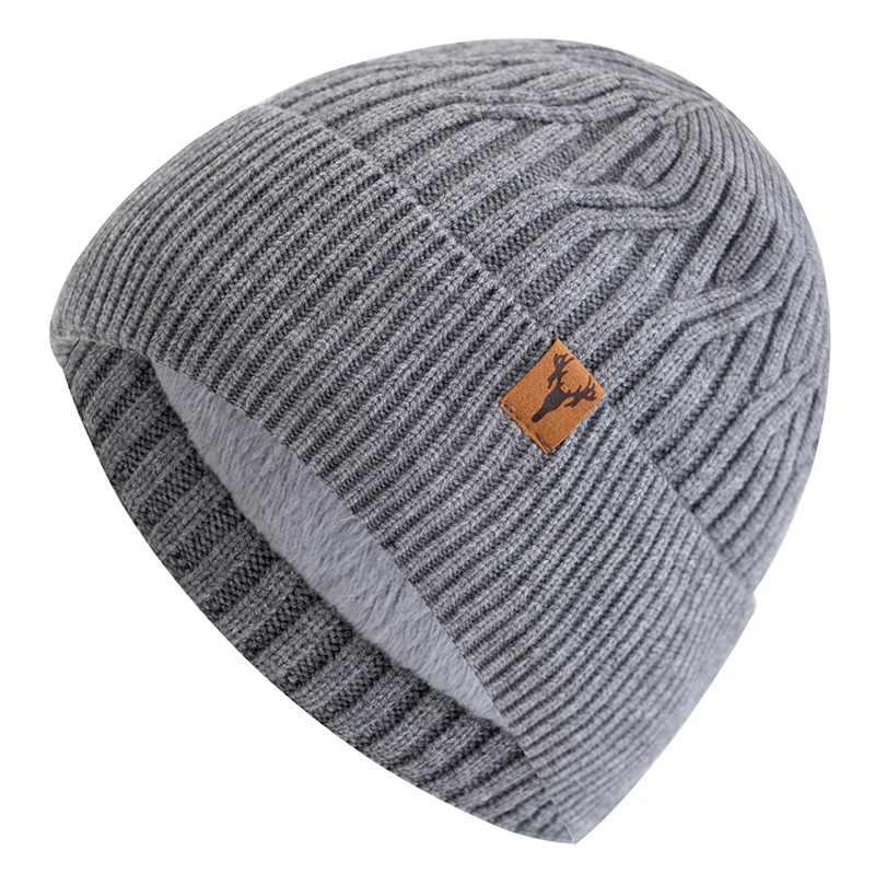 Neue Stil Unisex Winter Hut Plüsch Pelz Futter Warme Kappe Stilvolle Weiche Beanie Hut Für Männer Frauen Outdoor Ski Sport Gestrickte Hut – Detail 9