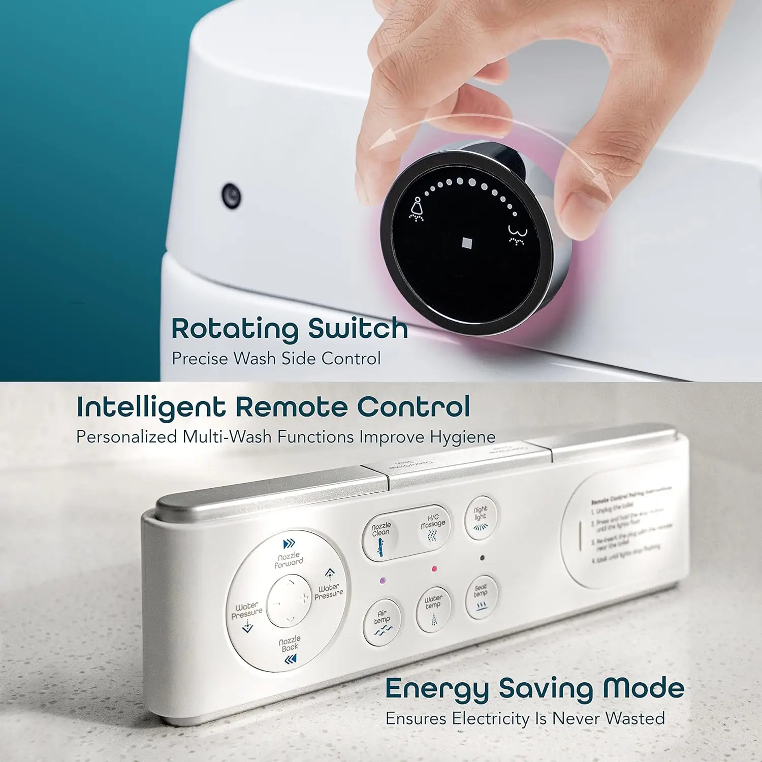 Intelligent Elongated Bidet Toilet Hands Free Open Close Instant Heated Water Dryer & Seat  Quick Drying 4