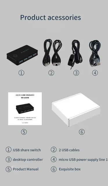 Switch KVM USB 3.0 Condiviso 2-in-1 Per PC | Splitter Per Tastiera, Mouse E Stampante - Foto 13