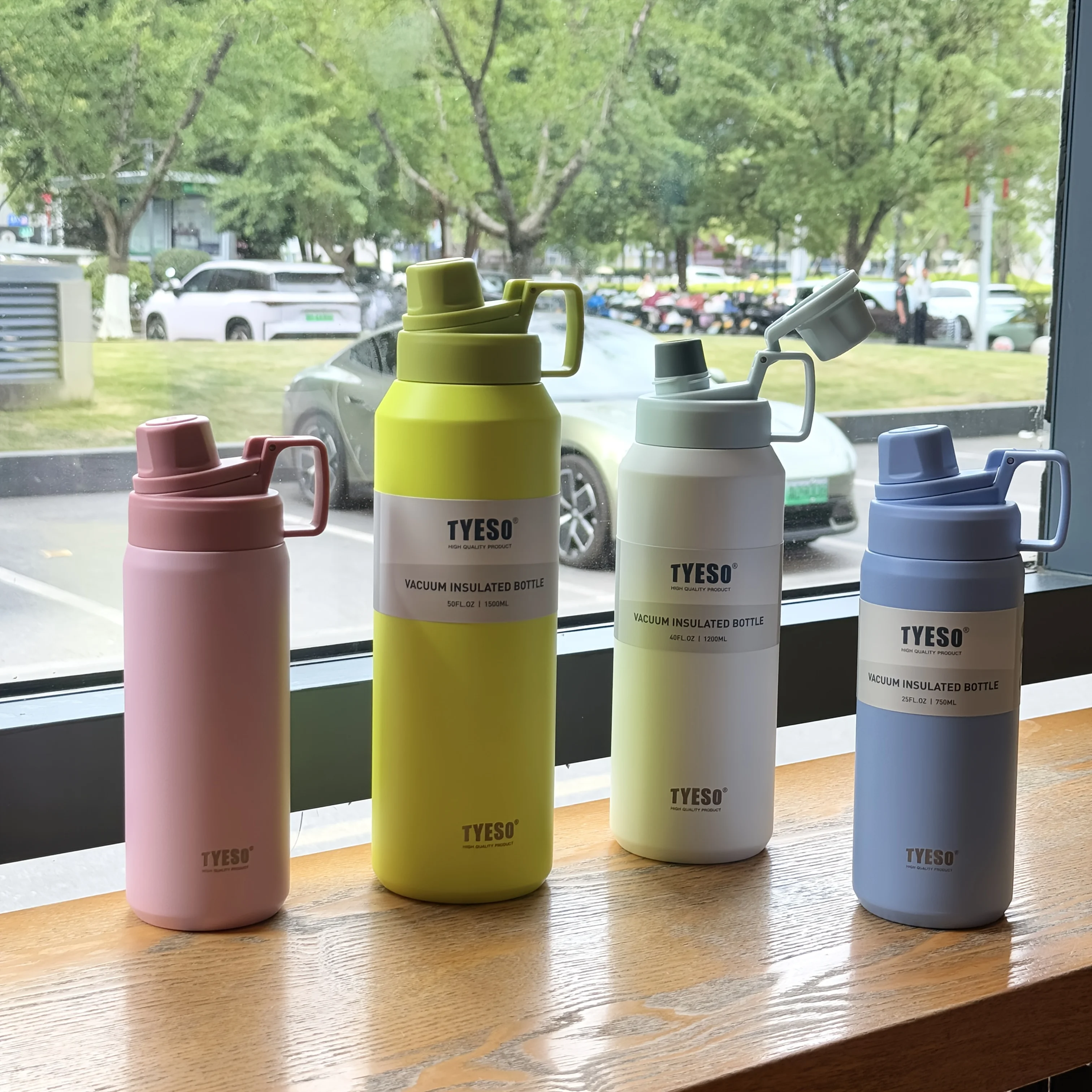 Minimalist Stainless Steel Insulated Water Bottle with Handle, 900ML