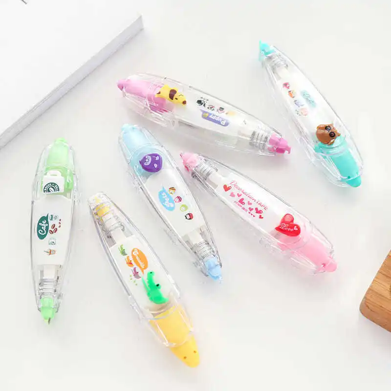 Diy Lace Decoration Tape Pen Cartoon Pattern Lace Correction Tape Diy Pen  Skin Colour Pens Set-pink Heart