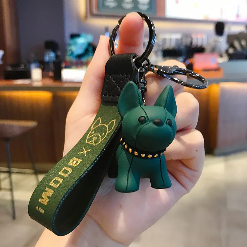 LV orange French bulldog keychain