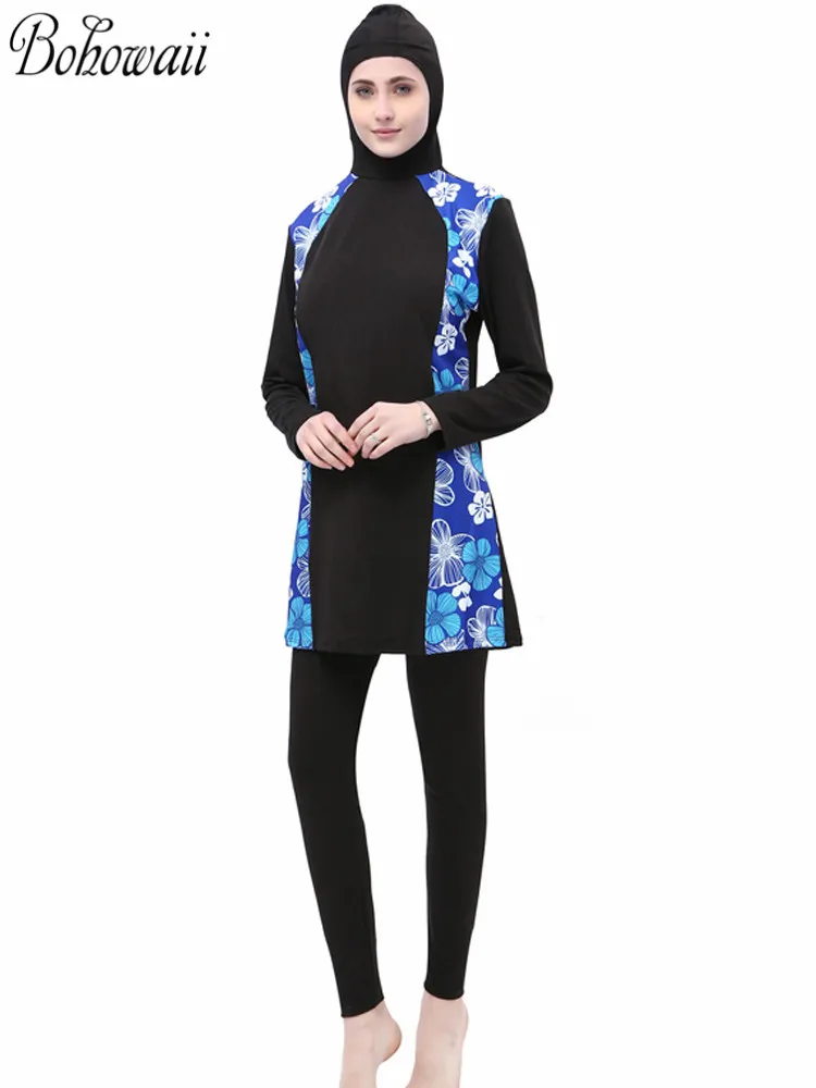 

Burkini Muslim Swim Wear Conservative Maillot De Bain Femme Musulman Islamic Long Sleeve with Hijab Cap Swimming Suit