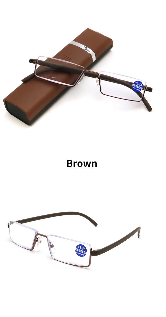 Ienjoy tr90 Lesebrille Anti-Blaulicht Lesebrille Männer Halb rahmen verschreibung pflicht ige Brille männliche Brille mit Etui 2019-2020 – Detail 7