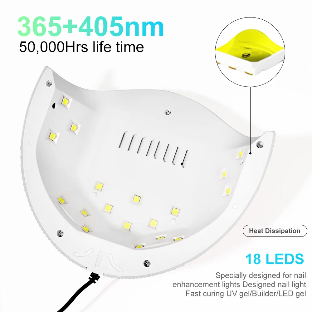 전문가용 네일 젤 건조기 UV LED 네일 램프 타이머 내장 가정용 네일 램프 UV 젤 바니쉬 건조 USB 네일 아트 건조기 장비 도구