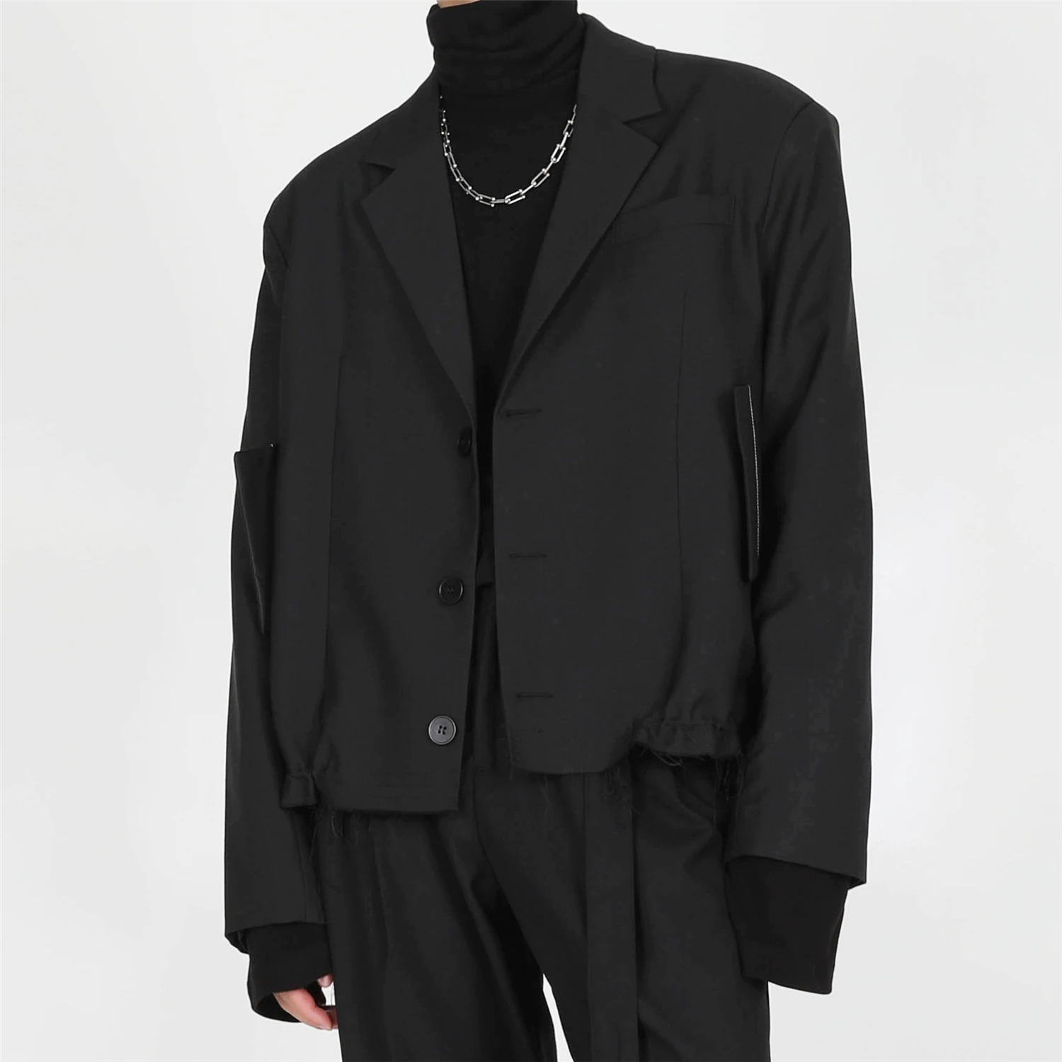 

Коллекция 2024 года, короткая стильная куртка в стиле Ямамото, стандартная темно-серая весенне-летняя куртка, мужской повседневный костюм