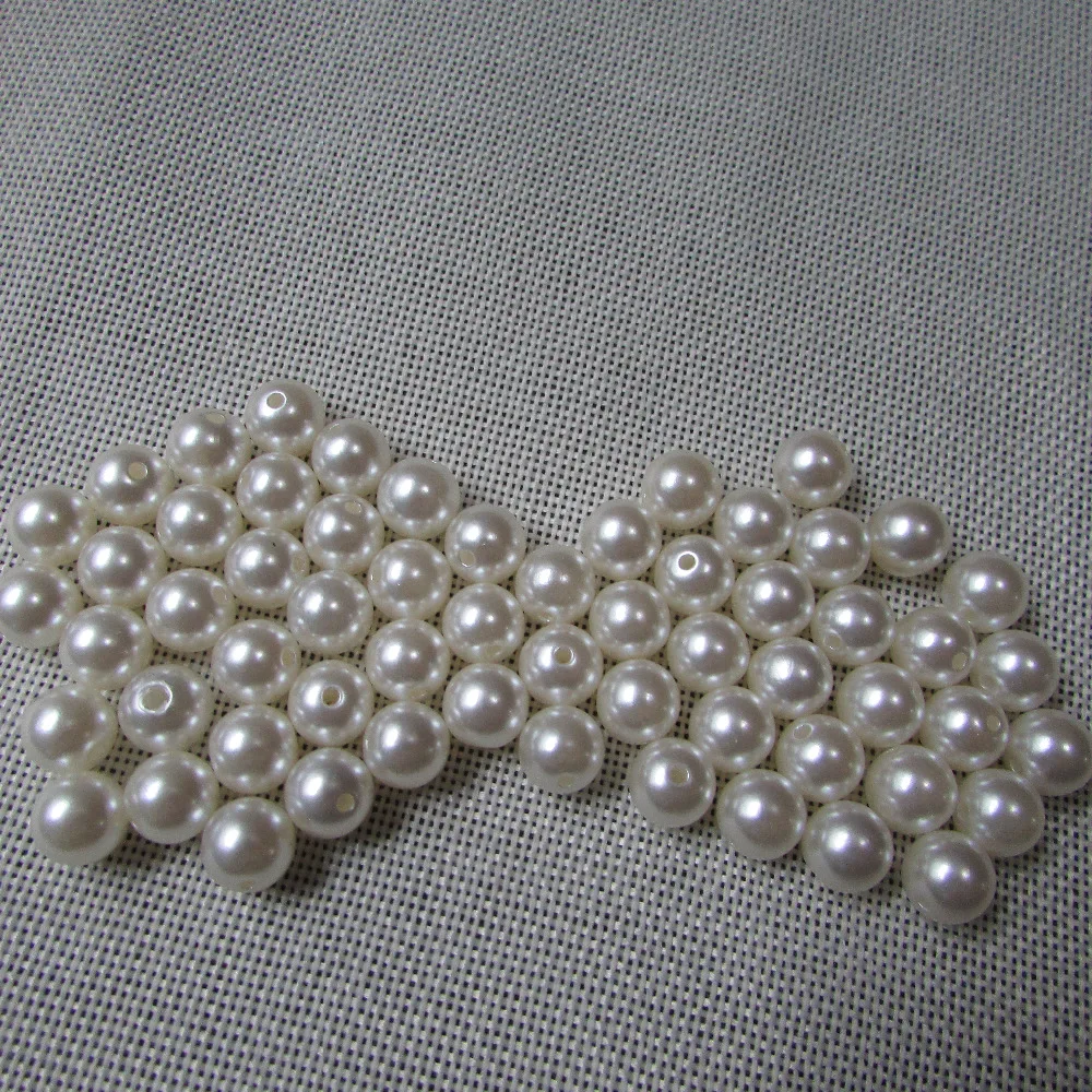 휴대폰 헤어드레싱 필수품 3mm-20mm 스트레이트 홀 아이보리 틴트 펄 DIY 독창성 수공예 재료 도매 500g