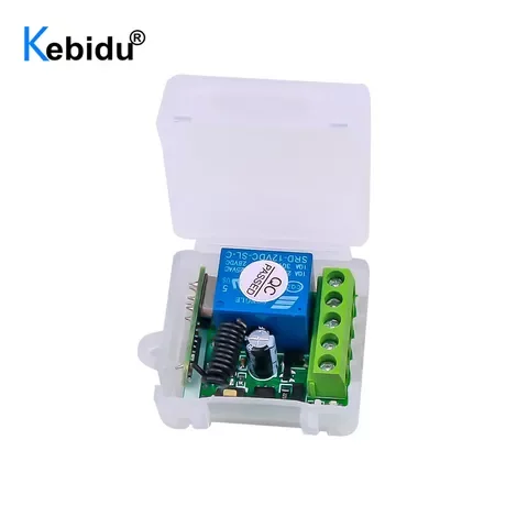 KEBIDU 433 Mhz Wireless Remote Control Switch DC 12V 1CH Relay RF 433Mhz Receiver Module For Learning Code Transmitter Remote
