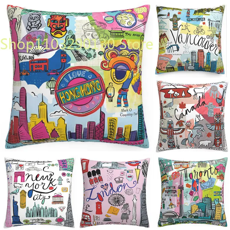 

45x45cm Polyester Collection Pillowcase Decorative Pillow Case Home Decor Pillowcase Fashion Style Cushion Cover