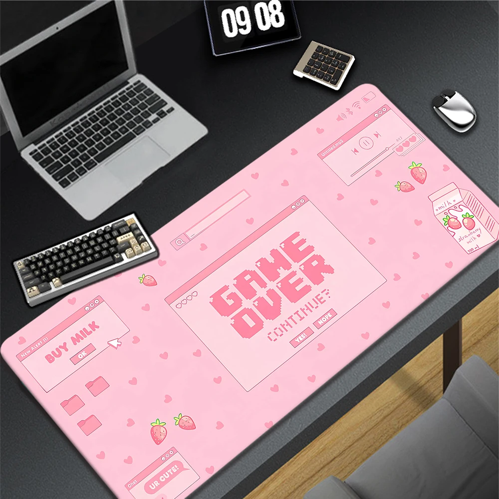 Kawaii Mouse Pad Bonito para Jogos Portáteis Tapete do Rato do Jogo Mesa Mousepad Tapete Rosa 900x 400 mm