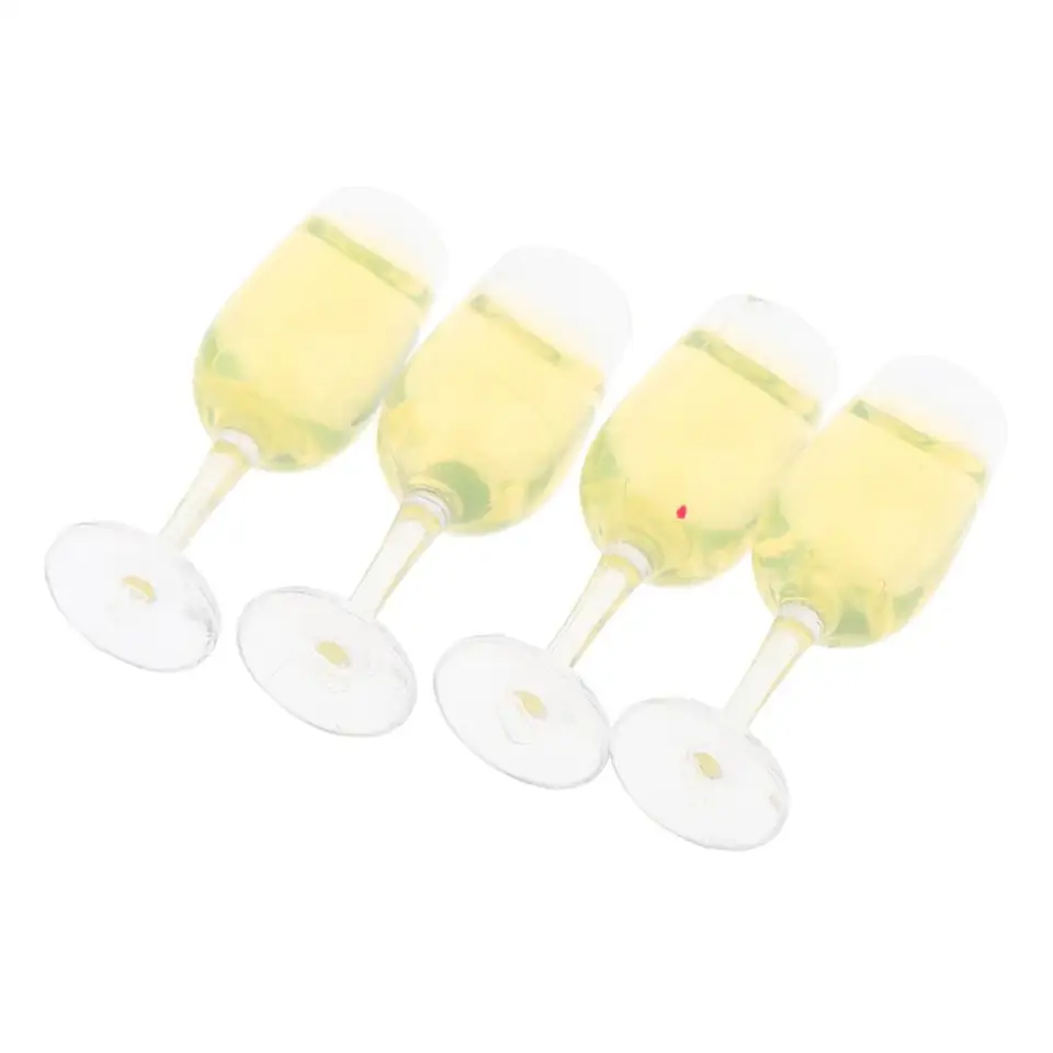 Bicchieri da champagne, mini bottiglie di vino stabili realistiche per giardini in miniatura per piante in vaso per decorare ambienti in miniatura(A pair of champagne glasses